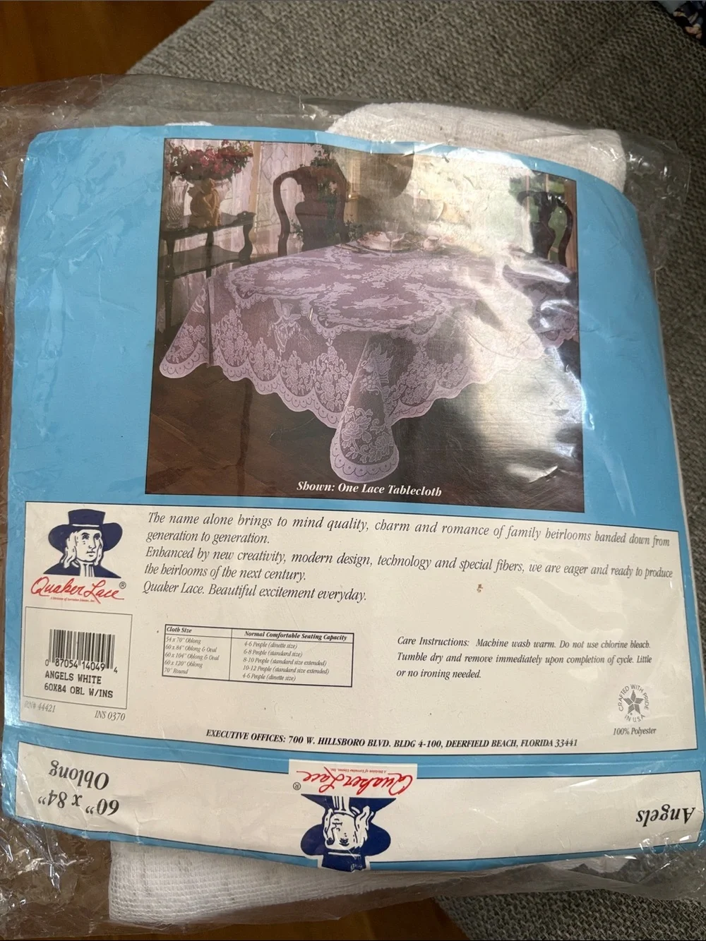 Vintage Quaker Lace “Angels” 60”x 84” Oblong Tablecloth